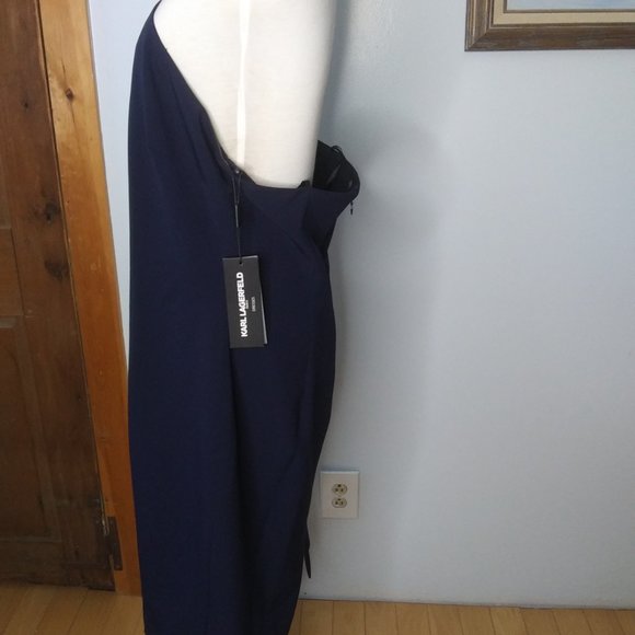 NWOT Karl Lagerfeld Paris dress faux pearl collar size 12 - Picture 7 of 16